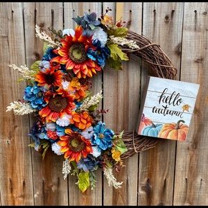 Handmade Hello Autumn wreath
